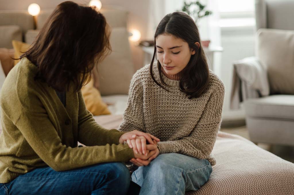 mother and daughter have a heart to heart